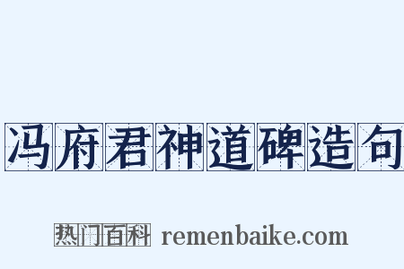 冯府君神道碑造句是什么意思的图片